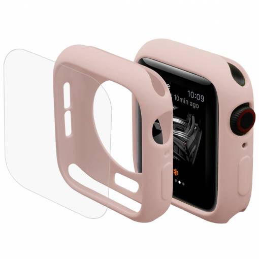 Foto - ENKAY Kryt + sklo pro Apple Watch 44mm - růžová