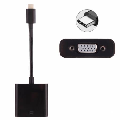 Foto - Redukce USB-C (samec) / VGA (samice) - černá