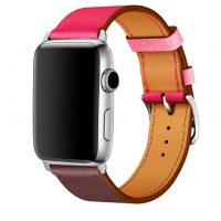 eses Kožený barevný řemínek pro Apple Watch - Růžovo vínový 38mm, 40mm, 41mm