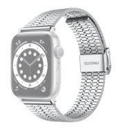 eses Kovový řemínek pro Apple Watch s trojitým proužkem - Stříbrný 38mm, 40mm, 41mm