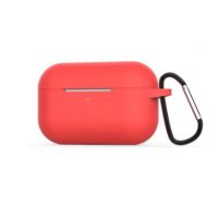 Silikonové pouzdro pro Airpods Pro s karabinou - červená