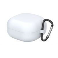 Silikonové pouzdro pro Samsung Galaxy Buds 2 / Live / Pro s karabinou - bílá