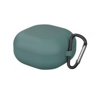 Silikonové pouzdro pro Samsung Galaxy Buds 2 / Live / Pro s karabinou - tmavě zelená