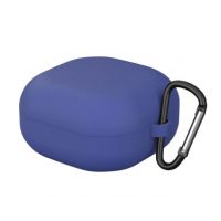 Silikonové pouzdro pro Samsung Galaxy Buds 2 / Live / Pro s karabinou - tmavě modrá