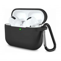 Silikonové pouzdro pro Airpods 3 s karabinou - černá