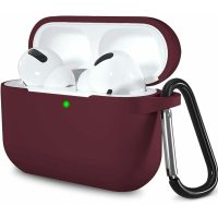 Silikonové pouzdro pro Airpods 3 s karabinou - vínová