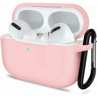 Silikonové pouzdro pro Airpods 3 s karabinou - růžová