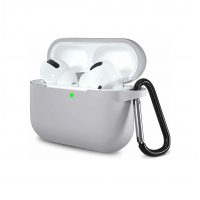 Silikonové pouzdro pro Airpods 3 s karabinou - šedomodrá