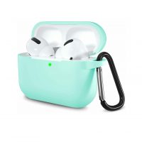 Silikonové pouzdro pro Airpods 3 s karabinou - mátová