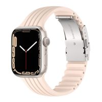 eses Silikonový řemínek pro Apple Watch s kovovou sponou - Růžový 38mm, 40mm, 41mm