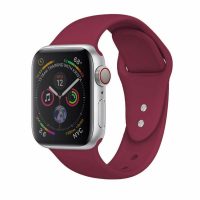 eses Silikonový řemínek pro Apple Watch - Tmavě červený S, M, L - 42mm, 44mm, 45mm, 49mm