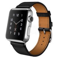 eses Kožený řemínek pro Apple Watch - Černý 42mm, 44mm, 45mm, 49mm