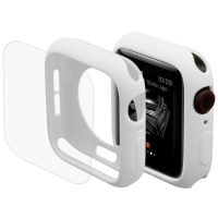 ENKAY Kryt + sklo pro Apple Watch 44mm - bílá