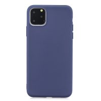 Matný silikonový obal na iPhone 11 Pro Max - tmavě modrá