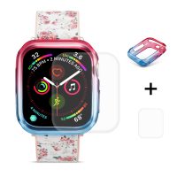 Kryt + 3D sklo pro Apple Watch 40mm - růžovo-modrá