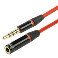 Audio kabel 1,2m 3.5mm jack (samec) / 3.5mm jack (samice) - červená
