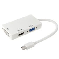 Redukce/hub Mini displayPort na HDMI, VGA a DVI - bílá