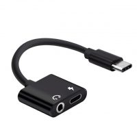 Redukce z USB-C na USB-C a 3.5mm jack - černá