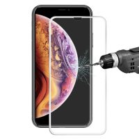 3D tvrzené sklo pro iPhone 11 Pro Max (hliníkový rámeček) - stříbrná