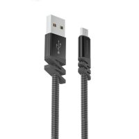 Odolný micro USB kabel 1 m Zig-Zag - černá