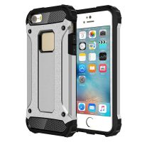 Armor kryt Defiant na iPhone SE 2016/ 5/ 5S/ 5C - stříbrná