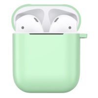 Matný plastový obal s karabinou pro Airpods - zelená