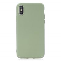 Matný silikonový obal na iPhone X/ XS - Pea Green