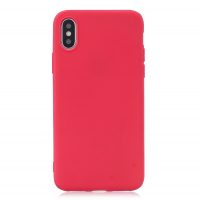 Matný silikonový obal na iPhone XS Max - Red