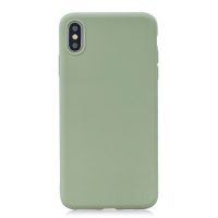 Matný silikonový obal na iPhone XS Max - Pea Green