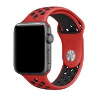 eses Silikonový řemínek pro Apple Watch - Červeno černý, S, M, L - 38mm, 40mm, 41mm