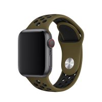eses Silikonový řemínek pro Apple Watch - Khaki a černý, S/M/L, 42mm/44mm/45mm
