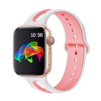 eses Dvoubarevný řemínek pro Apple Watch - Bílo růžový 38mm, 40mm, 41mm