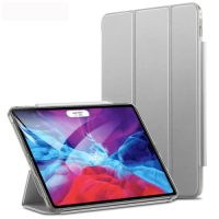 Pouzdro z PU kůže pro Apple iPad Pro 12.9 (2020) + slot pro Apple Pencil - Silver Grey