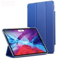 Pouzdro z PU kůže pro Apple iPad Pro 12.9 (2020) + slot pro Apple Pencil - Navy Blue