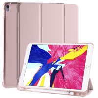 Pouzdro z PU kůže pro Apple iPad Pro 11 (2018) + slot pro Apple Pencil - Pink