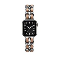 eses Kovový řetízkový řemínek propletený pro Apple Watch - Stříbrno hnědý 38mm, 40mm, 41mm