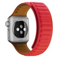 eses Silikonový magnetický řemínek pro Apple Watch - Červený 38mm, 40mm, 41mm