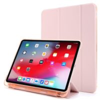 Pouzdro z PU kůže pro Apple iPad Pro 12.9 (2021) + slot pro Apple Pencil - zlatá