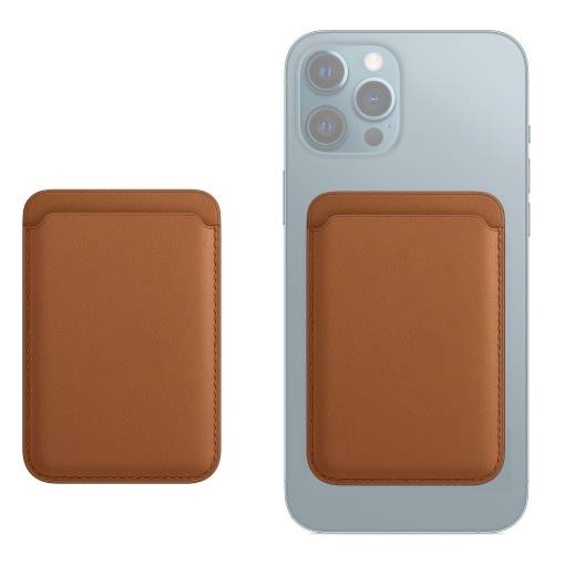 Foto - MagSafe kožená peněženka na iPhone - hnědá
