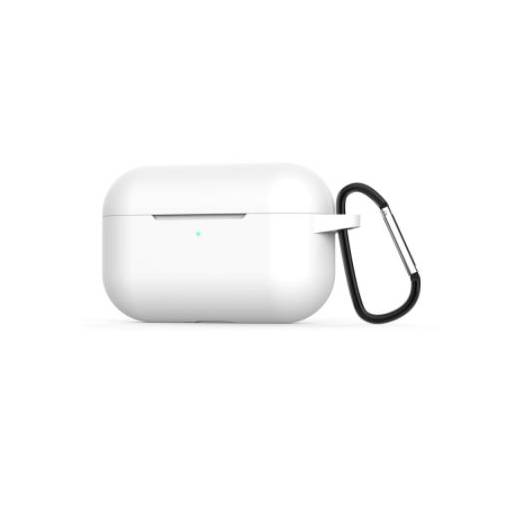 Foto - Silikonové pouzdro pro Airpods Pro s karabinou - bílá