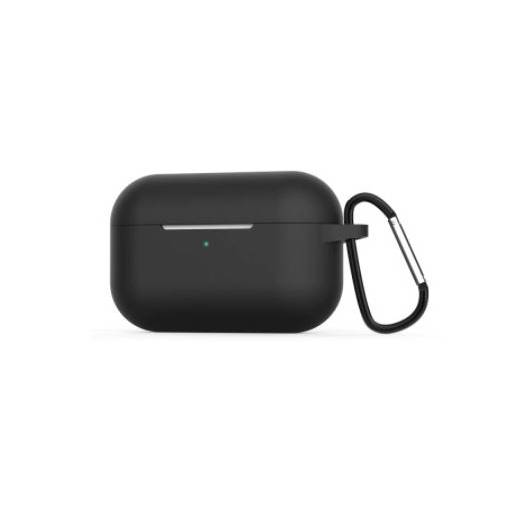 Foto - Silikonové pouzdro pro Airpods Pro s karabinou - černá