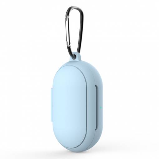 Foto - Silikonové pouzdro pro Samsung Galaxy Buds / Buds Plus s karabinou - světle modrá