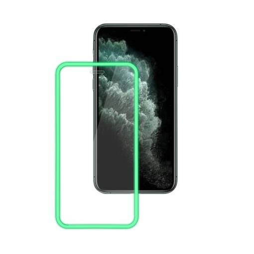 Foto - Svítící ochranné sklo pro iPhone 12 a 12 Pro - Zelené