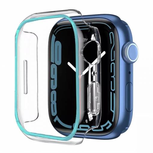 Foto - Ochranný rámeček pro Apple Watch - 45mm, svítící, modrý