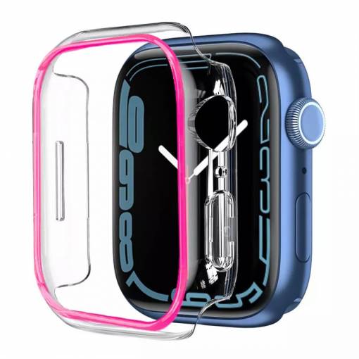 Foto - Ochranný rámeček pro Apple Watch - 45mm, svítící, růžový