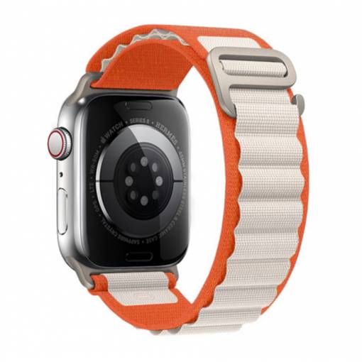 Foto - eses Alpský tah pro Apple Watch - Béžovo oranžový 38mm, 40mm, 41mm