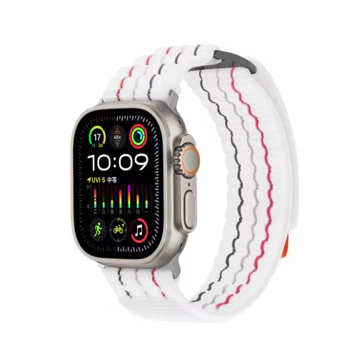 Foto - eses Nylonový strukturovaný řemínek pro Apple Watch - Bílý 42 mm, 44 mm, 45 mm, 49 mm