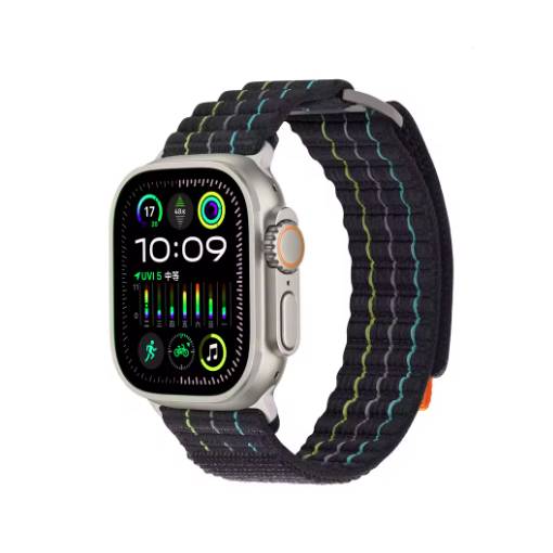 Foto - eses Nylonový strukturovaný řemínek pro Apple Watch - Černý 42 mm, 44 mm, 45 mm, 49 mm