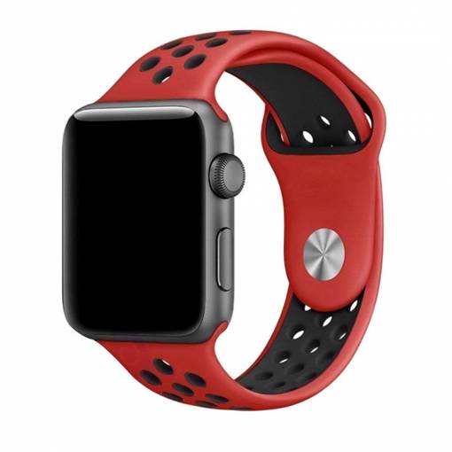 Foto - eses sportovní řemínek pro Apple Watch červený/černý 42mm/44mm/45mm