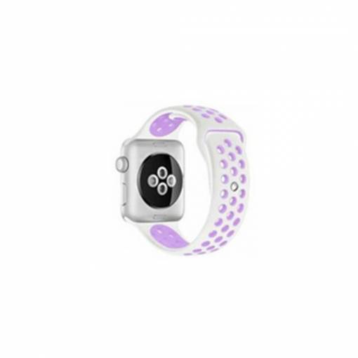 Foto - eses sportovní řemínek pro Apple Watch bílý/fialový 42mm/44mm/45mm